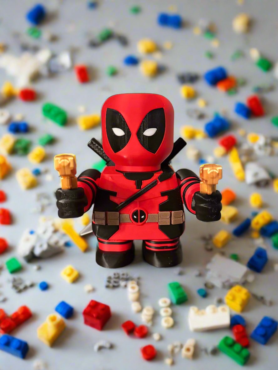 Chunky Deadpool Brick Style (6.5" tall)