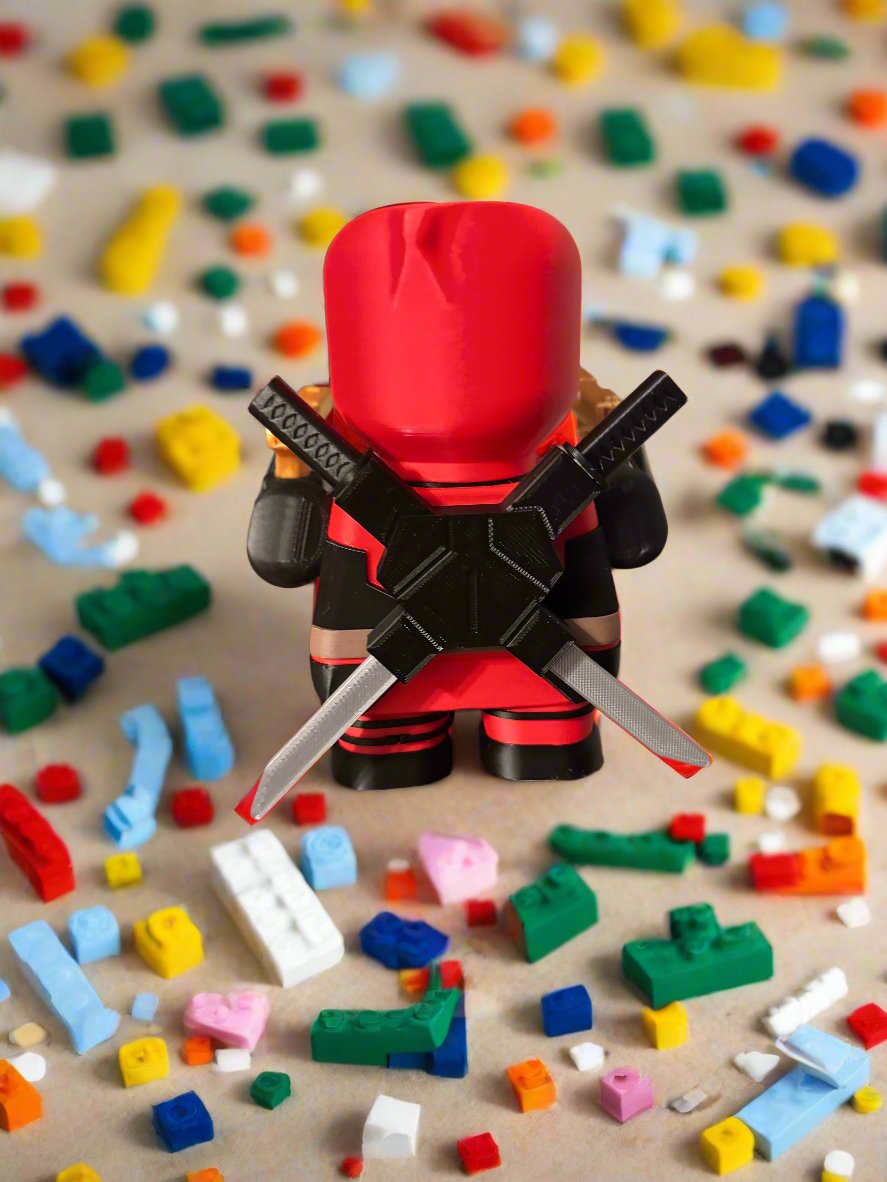 Chunky Deadpool Brick Style (6.5" tall)