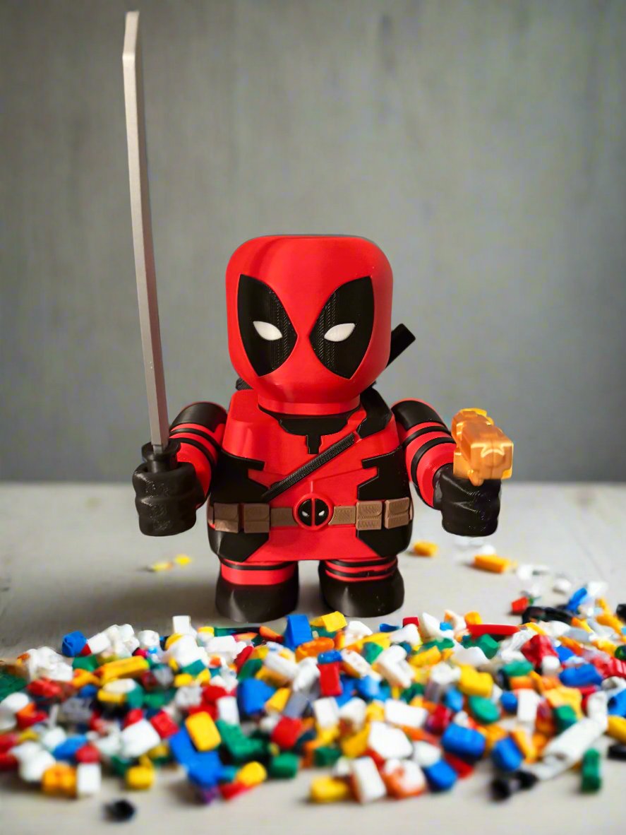 Chunky Deadpool Brick Style (6.5" tall)